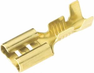 100 Stück Flachsteckhülsen 6,3mm Blank mit Rastnase Kabelschuhe Blank 1mm